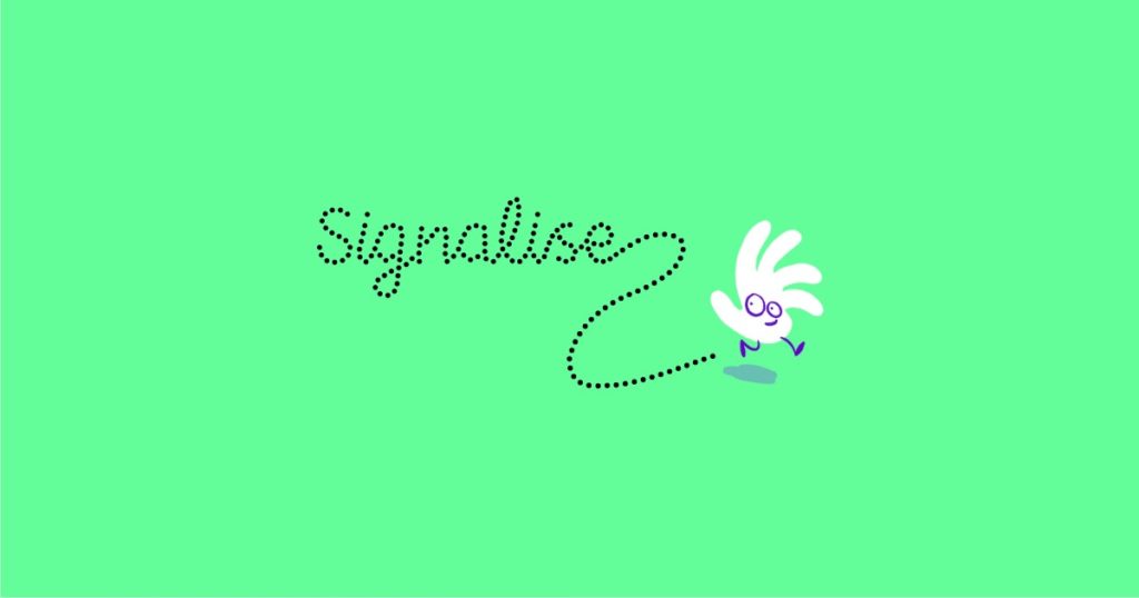 signalise service poster with link to sign up form